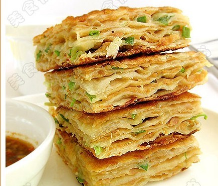 奉化溪口千层饼+金黄透绿香酥松脆