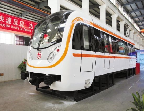 杭州地铁2号线车辆是橙色系(图)